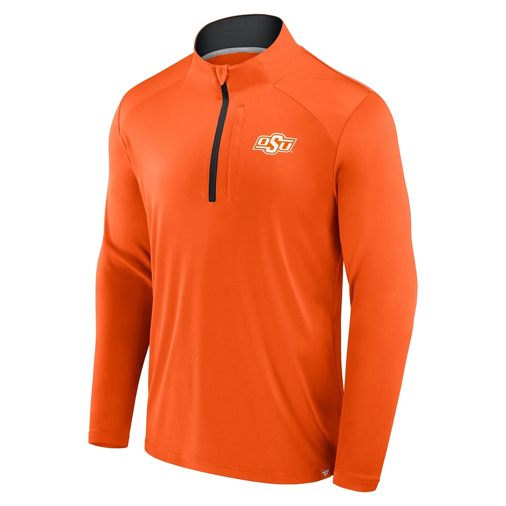 Men's Fanatics Orange Oklahoma State Cowboys Fundamental Defender Quarter-Zip Jacket