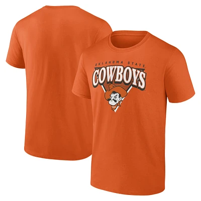 T-shirt moderne à trois points orange Fanatics pour hommes des Cowboys de l'Oklahoma State