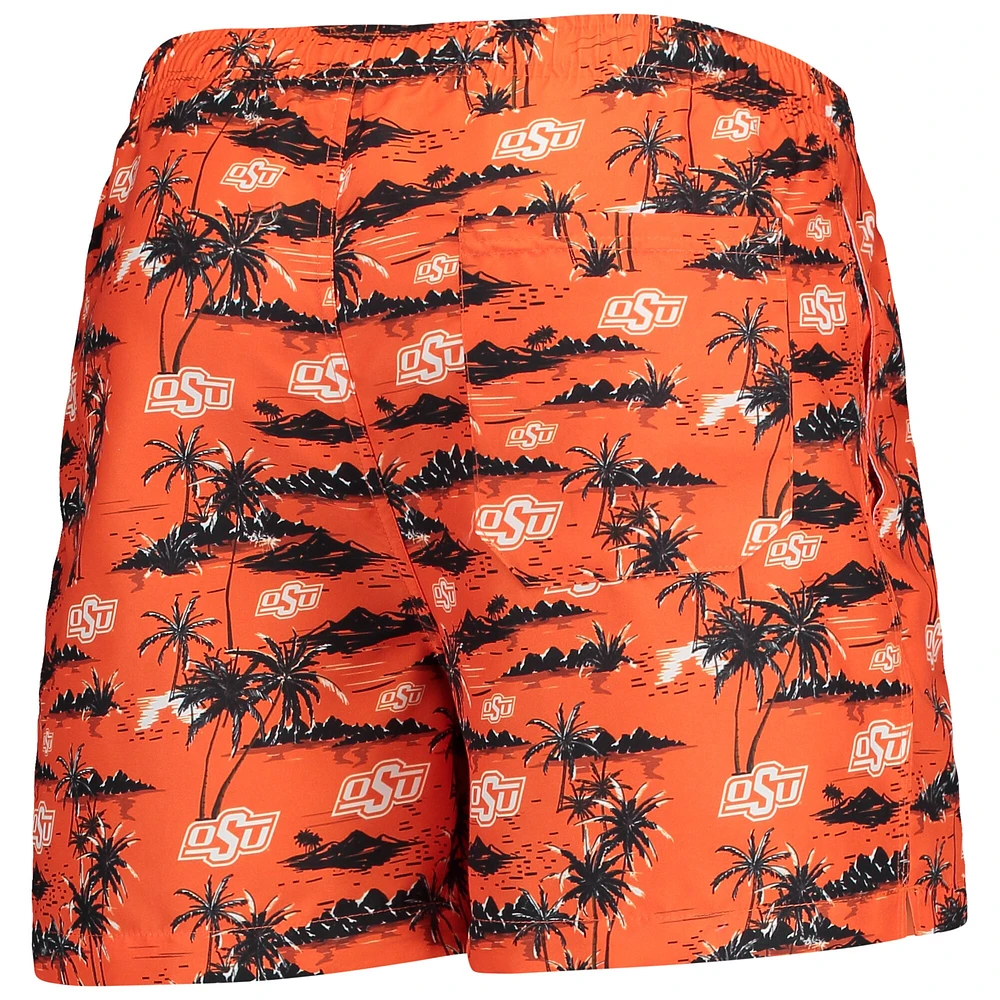 Maillot de bain pour homme FOCO Orange Oklahoma State Cowboys Island Palm