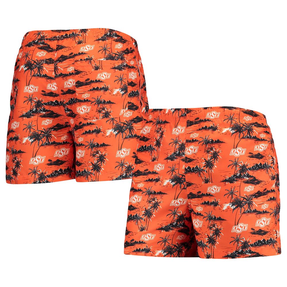 Men's FOCO Orange Oklahoma State Cowboys Island Palm Swim Trunks