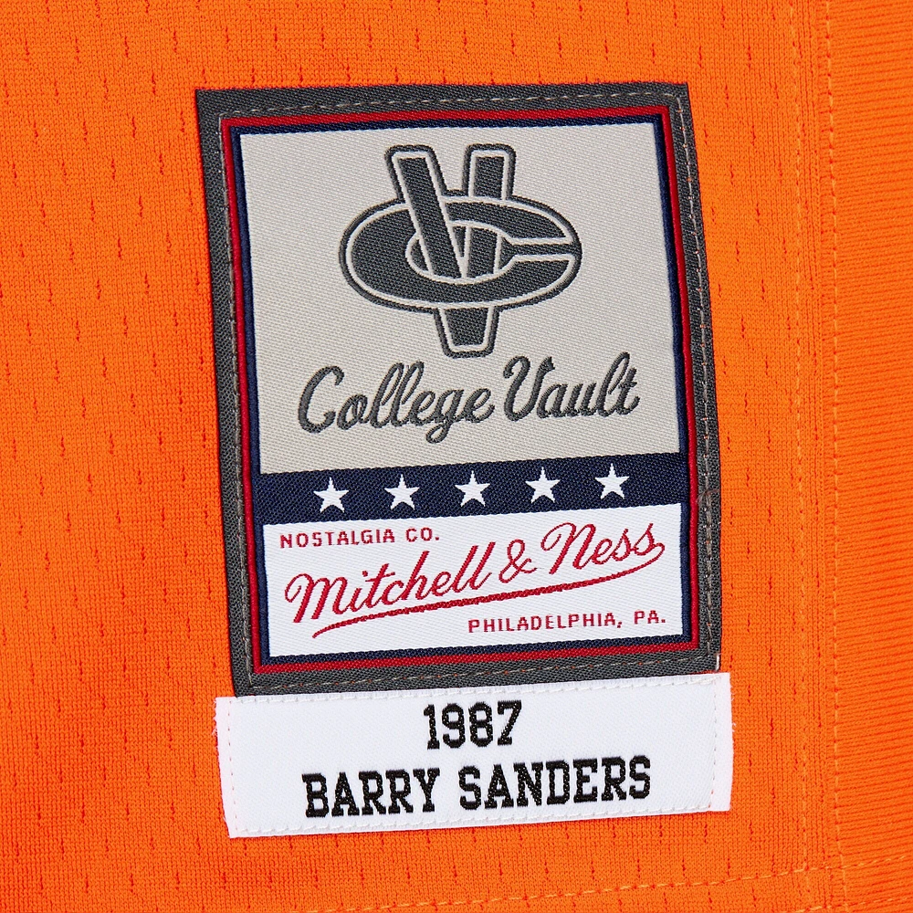 Maillot réplique orange Mitchell & Ness Barry Sanders des Cowboys de l'Oklahoma State 1987 pour homme