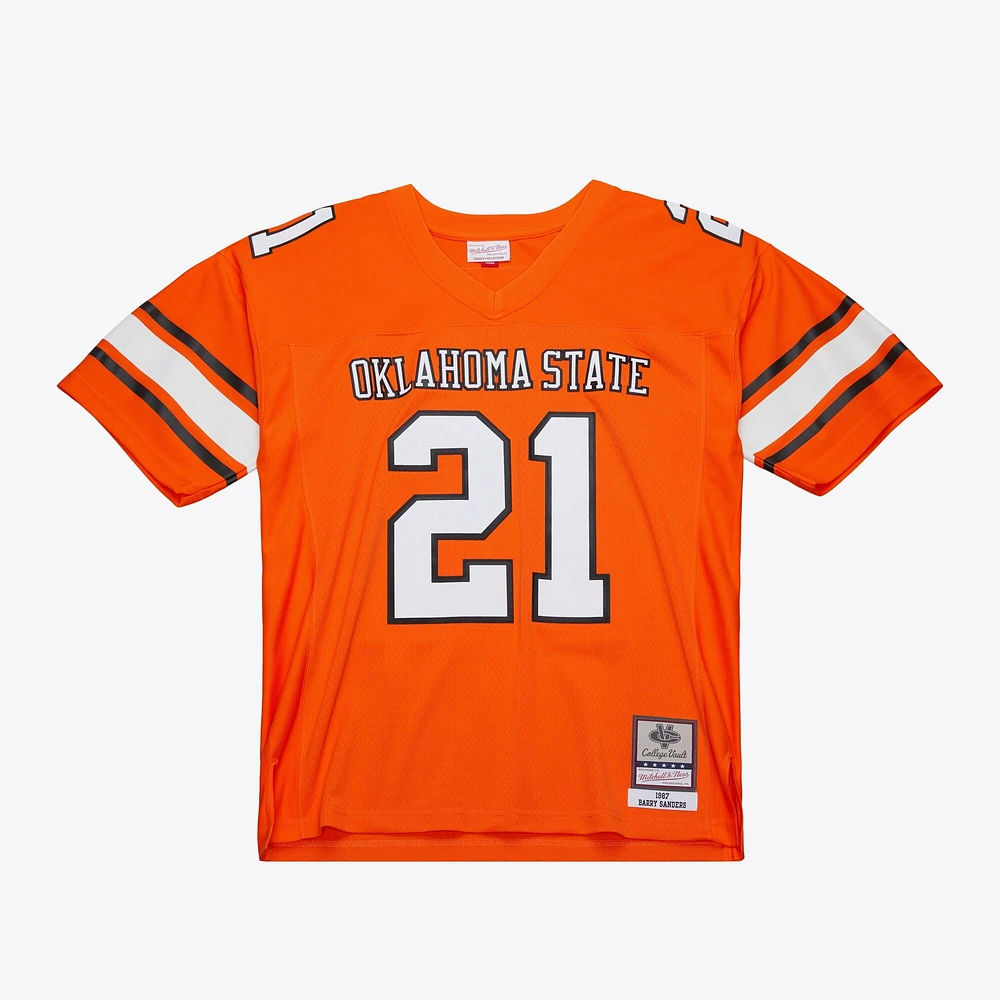 Maillot réplique orange Mitchell & Ness Barry Sanders des Cowboys de l'Oklahoma State 1987 pour homme