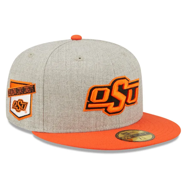 Men's The Game Orange Oklahoma State Cowboys Garment Washed Twill Trucker Snapback  Hat