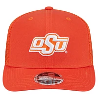 Casquette camionneur extensible à boutons-pression orange New Era 9SEVENTY des Cowboys de l'État de l'Oklahoma pour homme