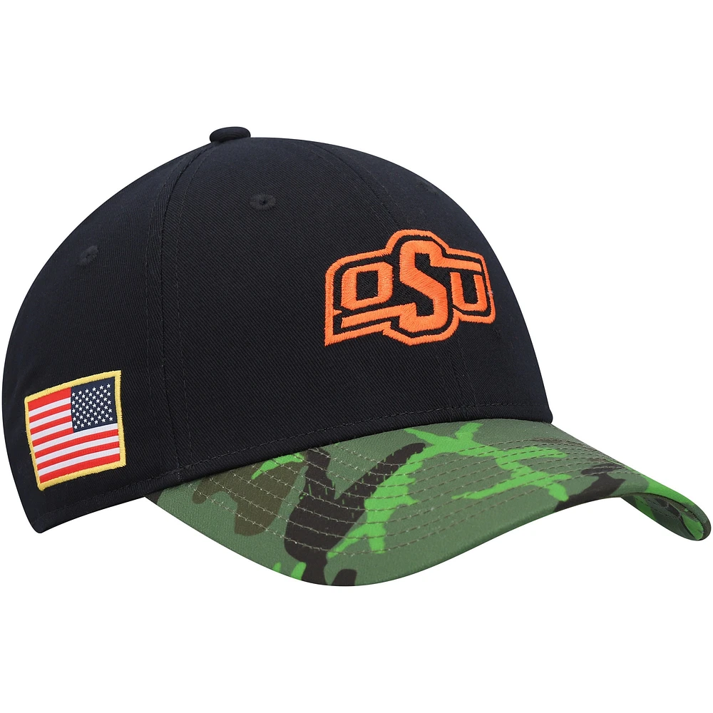 Nike Legacy91 Casquette réglable pour homme Noir/camouflage Oklahoma State Cowboys Veterans Day 2Tone