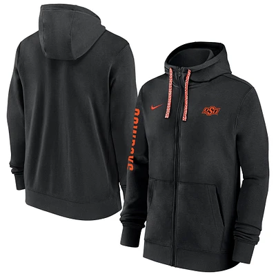 Men's Nike Black Oklahoma State Cowboys 2024/25 Sideline Club Fleece Pullover Hoodie