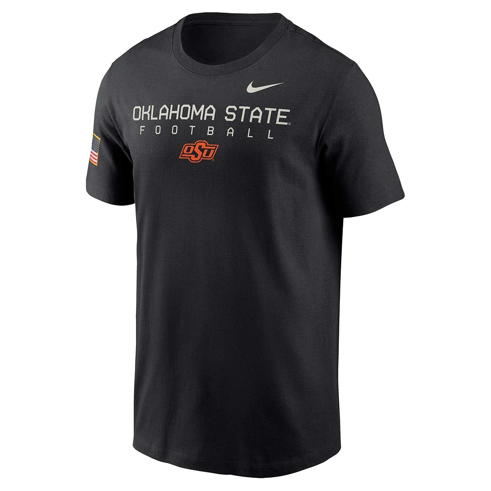 T-shirt Nike noir pour homme Oklahoma State Cowboys 2024 Military Appreciation Legend Performance