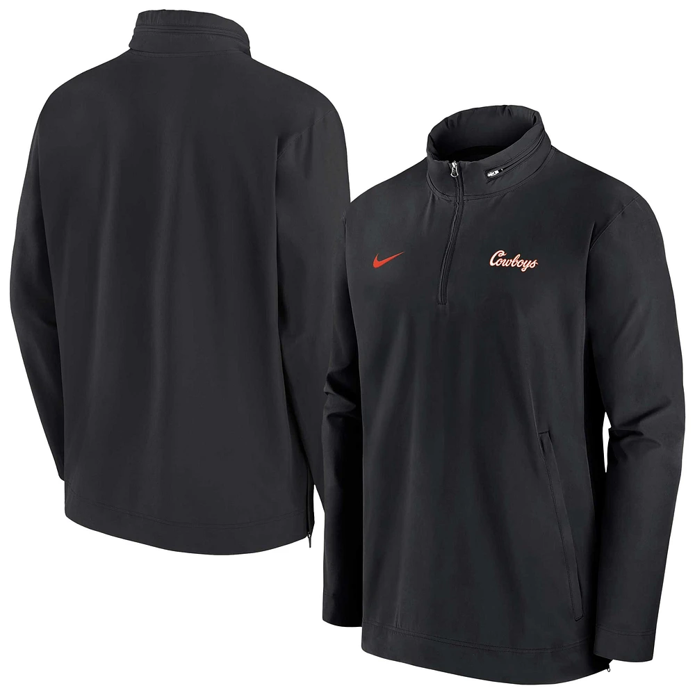 Veste à capuche zippée Nike noire Oklahoma State Cowboys 2024 Sideline Coach pour homme