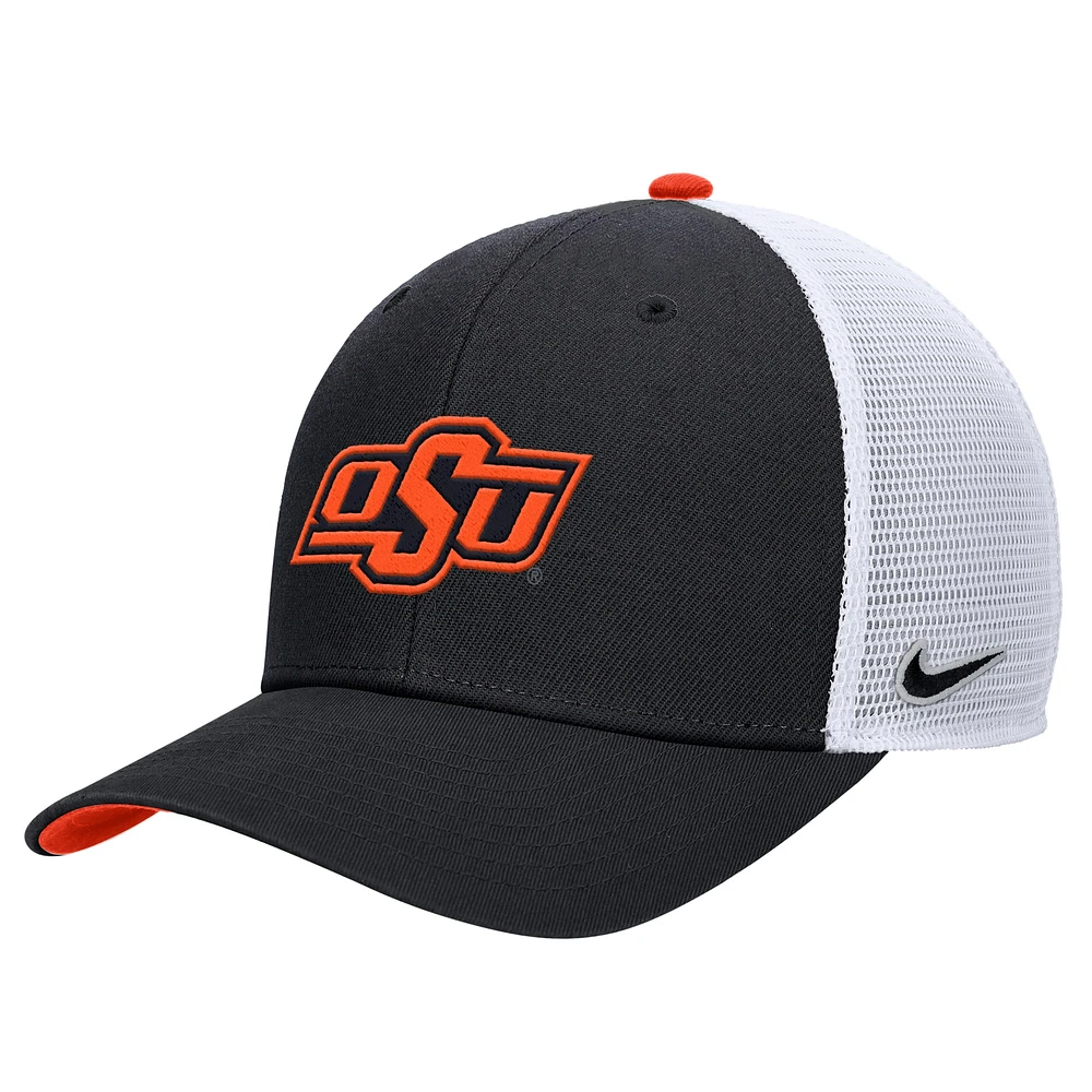 Men's Nike  Black Oklahoma State Cowboys Rise Adjustable Trucker Hat