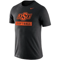 T-shirt de performance coupe slim Nike pour hommes, noir, Oklahoma State Cowboys Softball Drop Legend