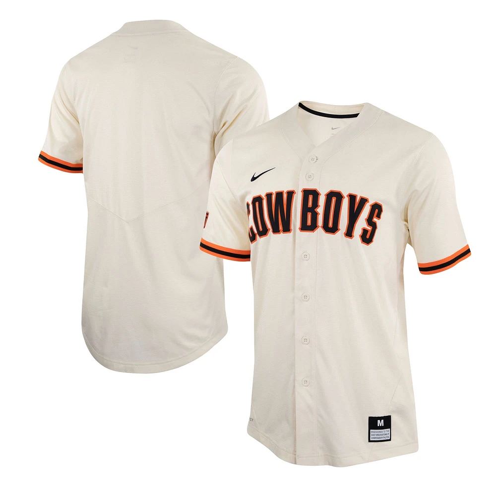 Maillot de baseball réplique crème Nike Oklahoma State Cowboys pour homme