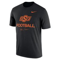 Men's Nike Heathered Black Oklahoma State Cowboys Team Football Legend T-Shirt
