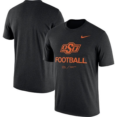 Men's Nike Heathered Black Oklahoma State Cowboys Team Football Legend T-Shirt