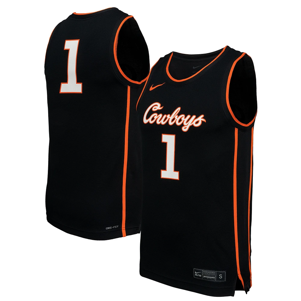 Maillot de basket-ball réplique Nike #1 noir des Cowboys l'Oklahoma State pour homme