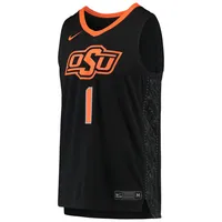 Maillot de basketball Nike #1 Oklahoma State Cowboys Team Replica noir pour homme