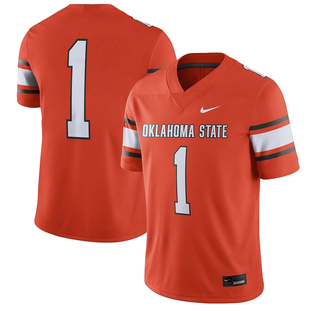 Maillot de match Nike #1 orange Oklahoma State Cowboys pour homme