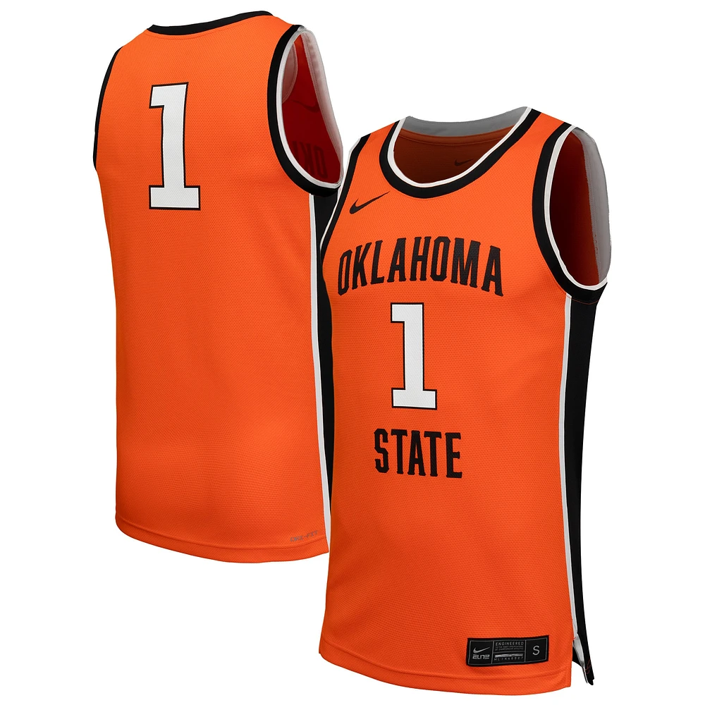 Maillot de basket-ball réplique Nike #1 Orange Oklahoma State Cowboys pour homme