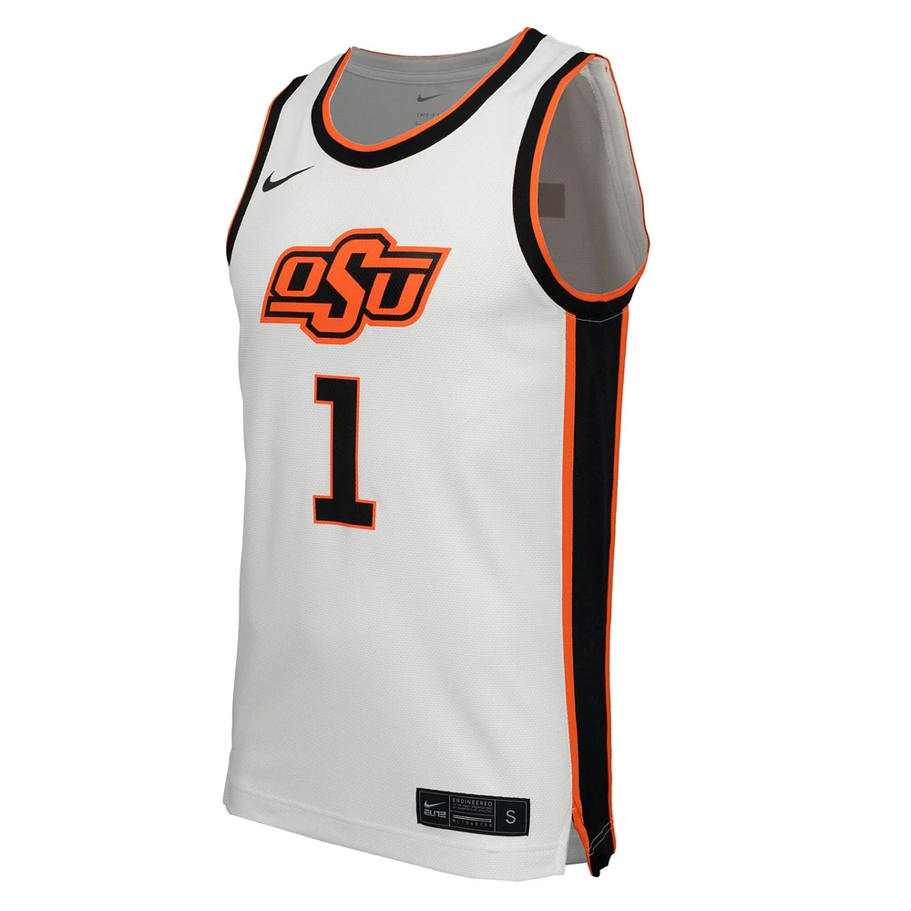 Maillot de basket-ball réplique Nike #1 blanc des Cowboys l'Oklahoma State pour homme