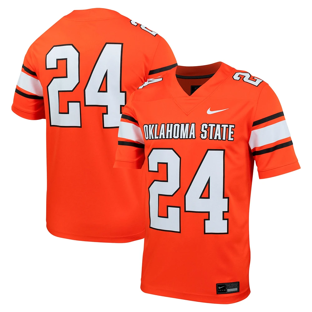 Maillot de football Nike #24 Orange Oklahoma State Cowboys Untouchable pour homme