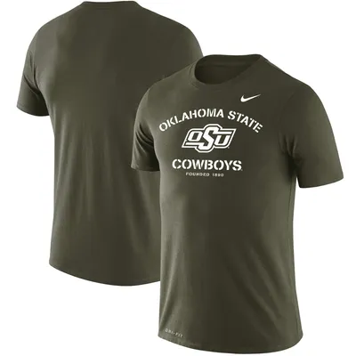 Men's Nike Olive Oklahoma State Cowboys Stencil Arch Performance T-Shirt