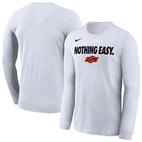 Men's Nike White Oklahoma State Cowboys 2025 On-Court Bench Long Sleeve T-Shirt