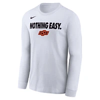 Men's Nike White Oklahoma State Cowboys 2025 On-Court Bench Long Sleeve T-Shirt