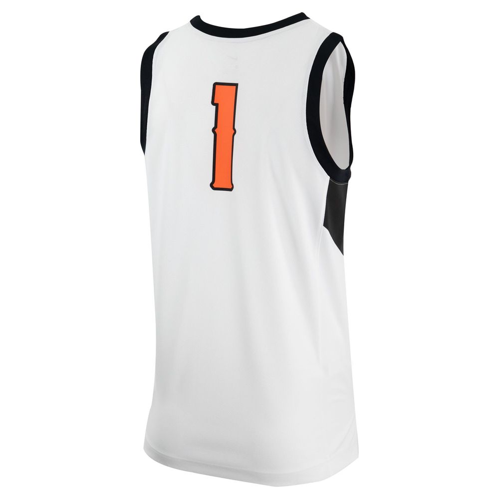 Men's Nike White Oklahoma State Cowboys Retro Replica Basketball Jersey