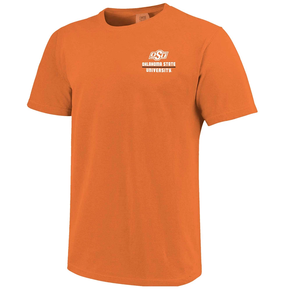 T-shirt rayé orange pour homme avec logo Oklahoma State Cowboys sur le campus