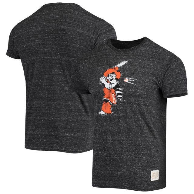 T-shirt Tri-Blend Vintage pour Homme Original Retro Brand Black Oklahoma State Cowboys Batter Slub