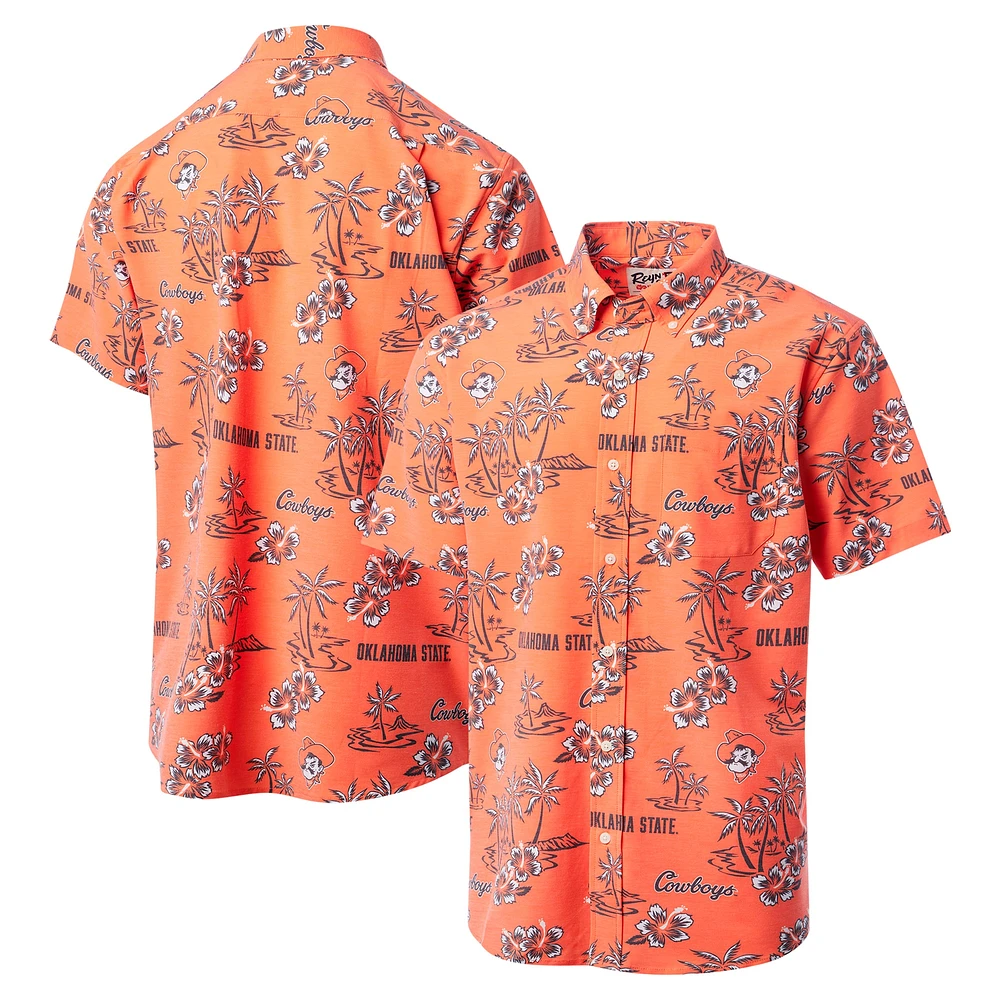 Chemise boutonnée classique Reyn Spooner orange pour hommes des Oklahoma State Cowboys