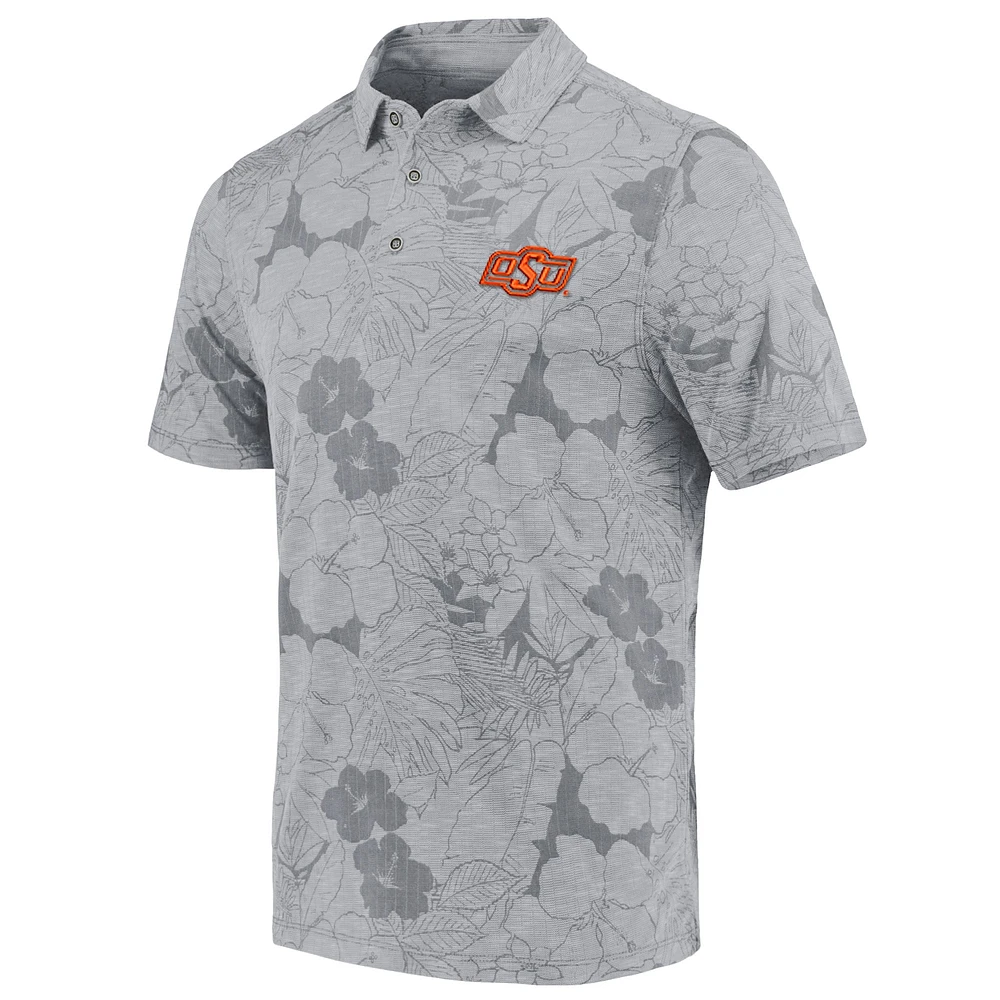 Polo Miramar Blooms des Oklahoma State Cowboys Tommy Bahama gris pour hommes