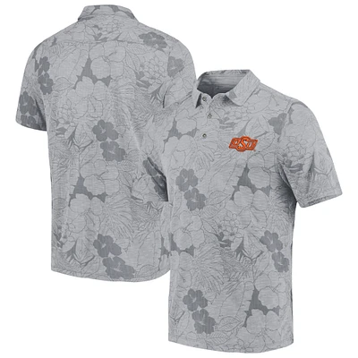 Men's Tommy Bahama Gray Oklahoma State Cowboys Miramar Blooms Polo