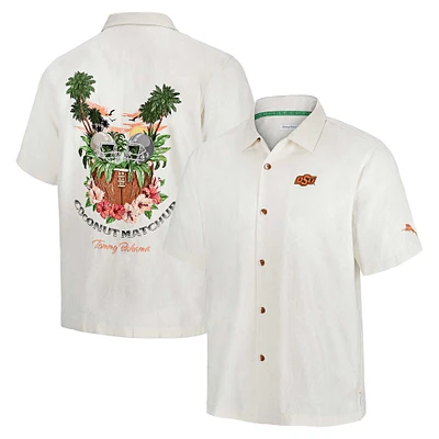 Chemise boutonnée blanche pour homme Tommy Bahama Oklahoma State Cowboys Coconut Matchup Camp