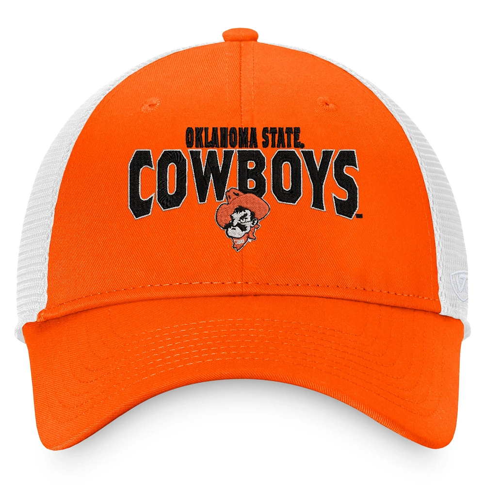 Men's Top of the World Orange/White Oklahoma State Cowboys Breakout Trucker Snapback Hat