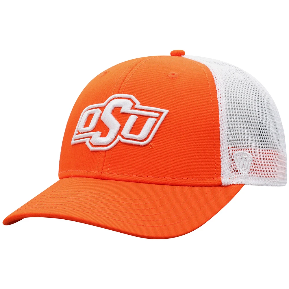 Casquette orange/blanc Oklahoma State Cowboys Trucker Snapback pour hommes