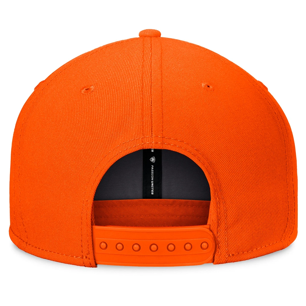 Casquette Snapback fondamentale orange Top of the World pour hommes des Cowboys de l'État d'Oklahoma