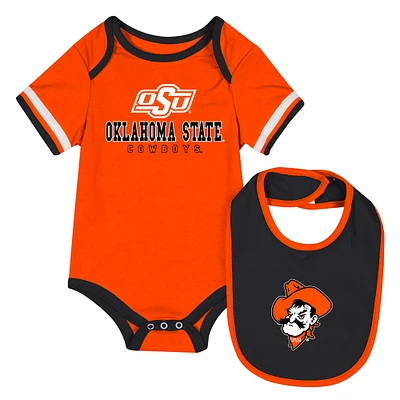 Newborn & Infant Colosseum  Orange Oklahoma State Cowboys Bodysuit Bib Set