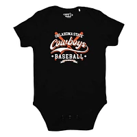 Newborn & Infant Garb Black Oklahoma State Cowboys Otis Baseball Bodysuit