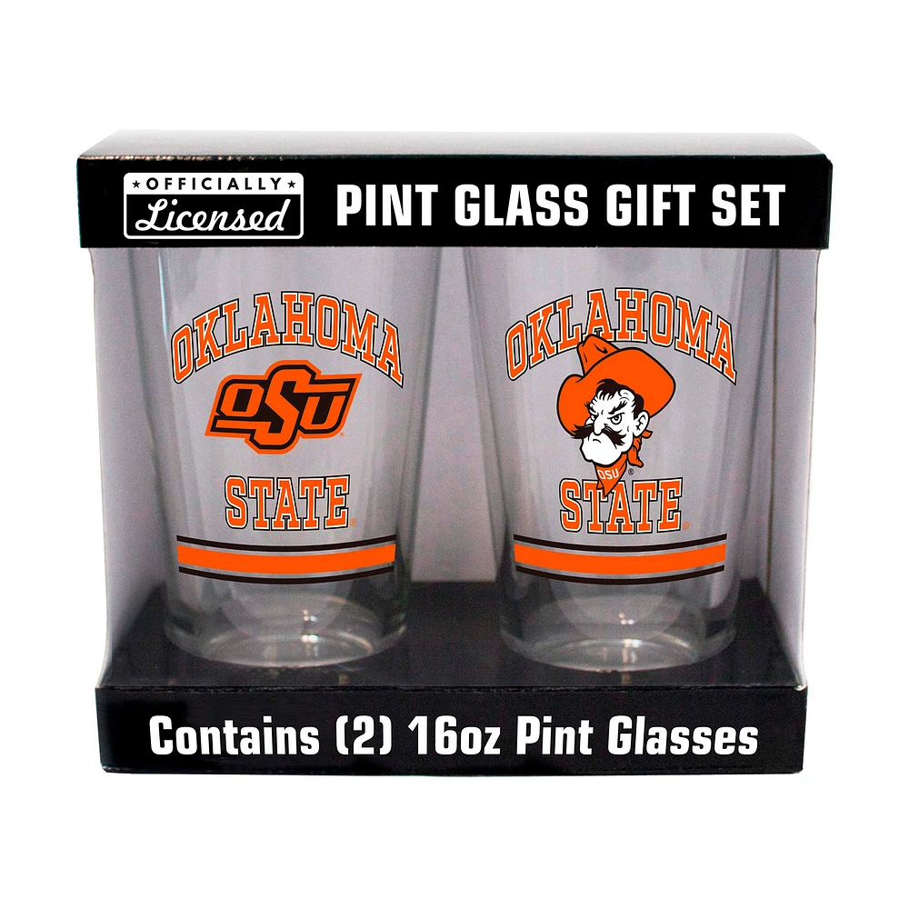 Cowboys de l'État de l'Oklahoma 16oz. Verre à pinte, paquet de deux