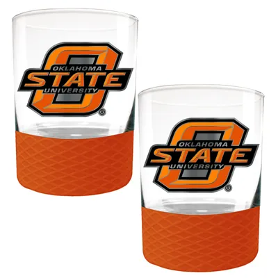 Oklahoma State Cowboys 2-Pack 14oz. Rocks Glass Set with Silcone Grip