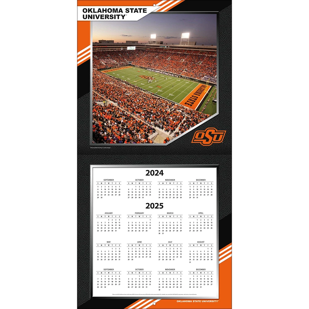 Calendrier mural de l'équipe Oklahoma State Cowboys 2024-2025 12" x 12"