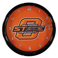 Oklahoma State Cowboys Black Rim Basic Clock