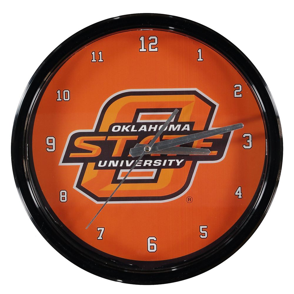 Oklahoma State Cowboys Black Rim Basic Clock