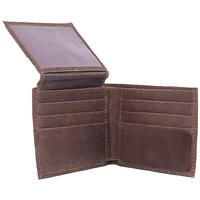 Oklahoma State Cowboys Leather Billfold with Concho - Brown
