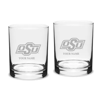 Oklahoma State Cowboys Personalized 14oz. 2-Piece Classic Double Old Fashioned Glass Set