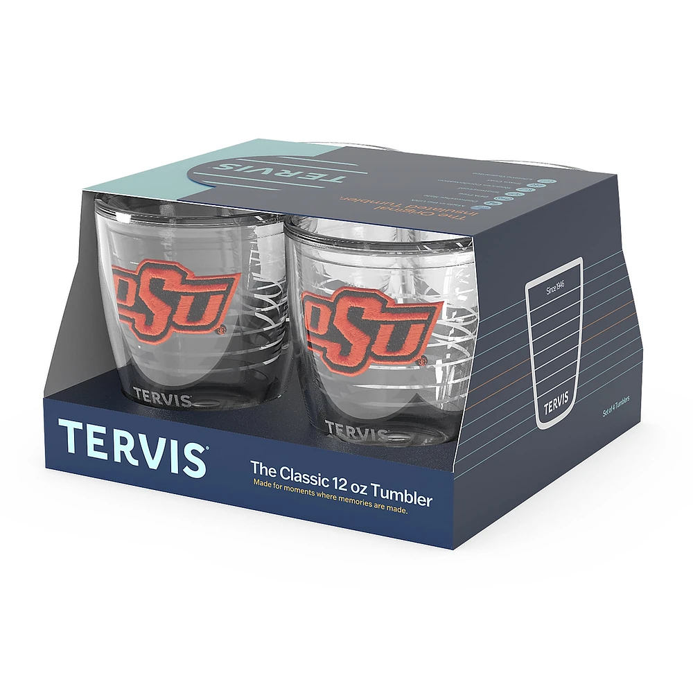 Tervis Oklahoma State Cowboys, paquet de 4, 12 oz. Ensemble de gobelets emblème