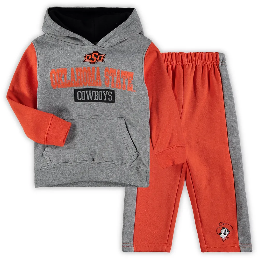 Oklahoma State Cowboys Colosseum Toddler Back to School Fleece Hoodie and Pant Set - Heathered Gray/Orange