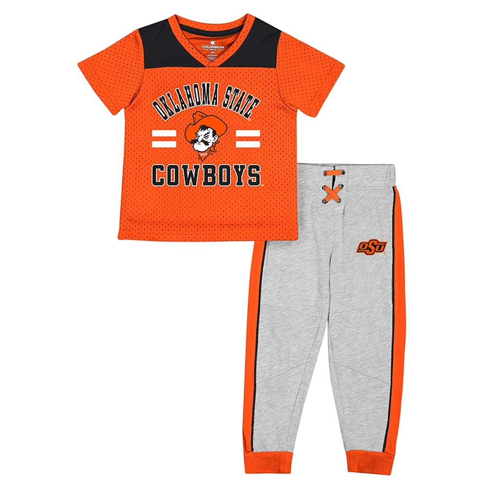 Ensemble maillot et pantalon Ka-Boot-It des Oklahoma State Cowboys Colosseum orange/gris chiné pour tout-petit