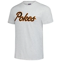 T-shirt unisexe Charlie Hustle Heather Ash Oklahoma State Cowboys Pokes Script
