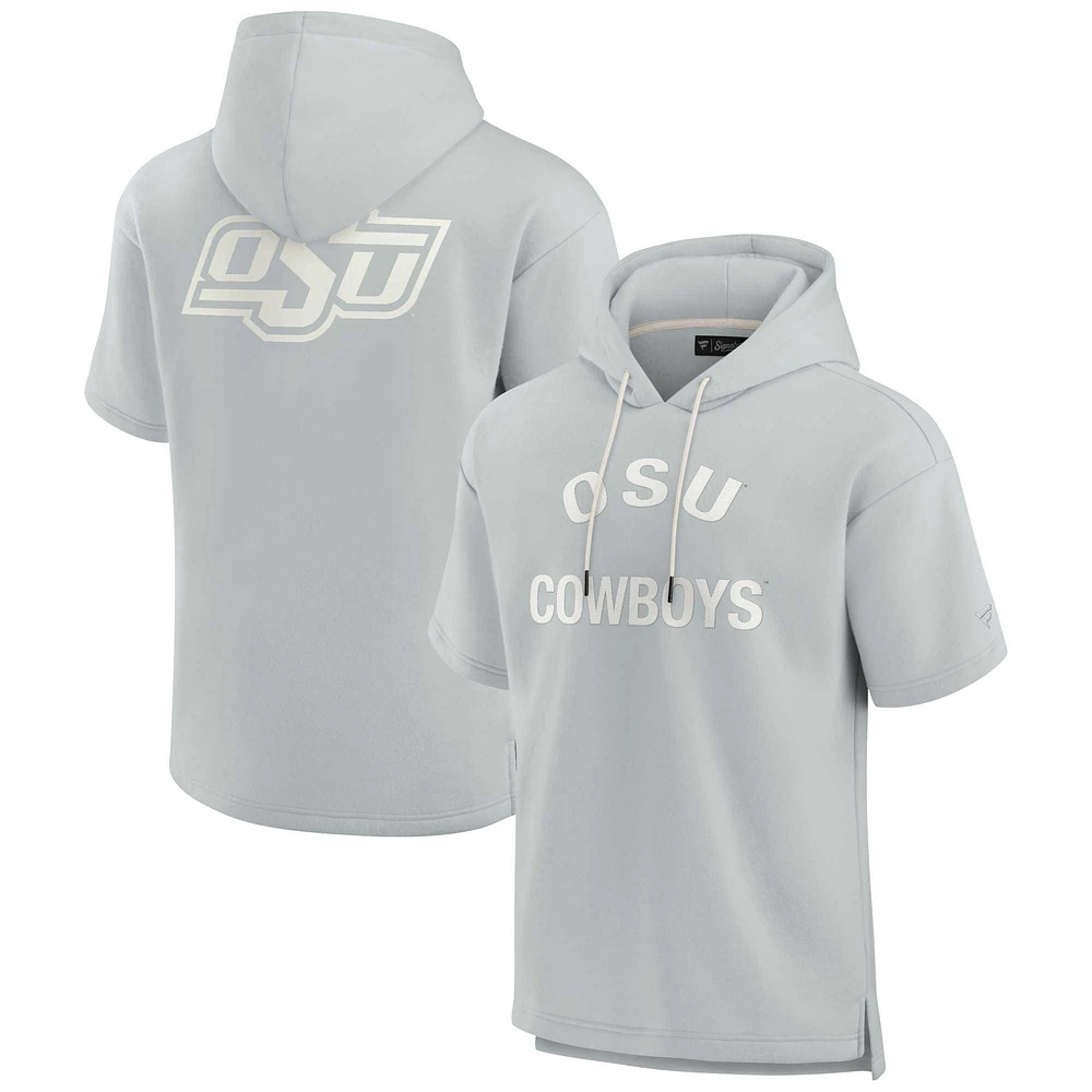 Sweat à capuche unisexe Fanatics gris Oklahoma State Cowboys Elements en polaire super douce manches courtes